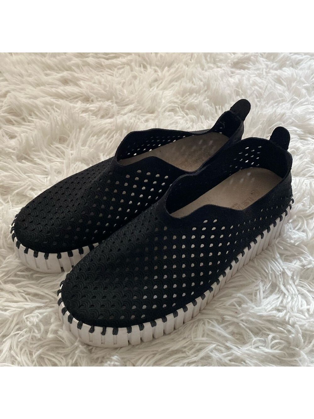 ILse Jacobsen black slip on platform sneakers